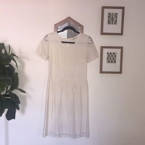Boden cream eyelet dress